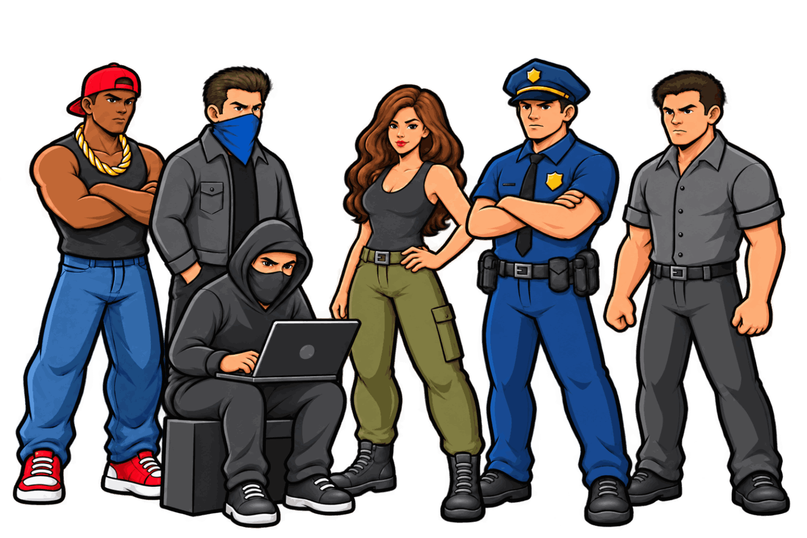 Game Characters - Diverse group of street dealers and hustlers
